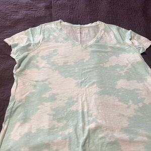 Sonoma Everyday V Tee Ladies XL Green/white Tie Dyed